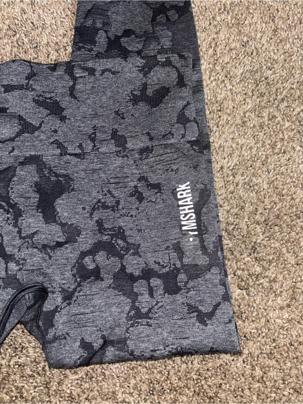Gymshark Adapt Gray and Black Camo Cropped Leggings - Picture 2 of 8